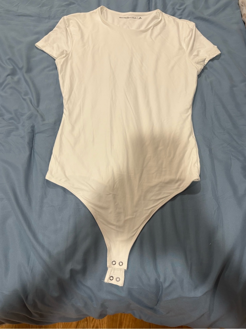 Abercrombie & Fitch White Short-Sleeve Crew Bodysuit